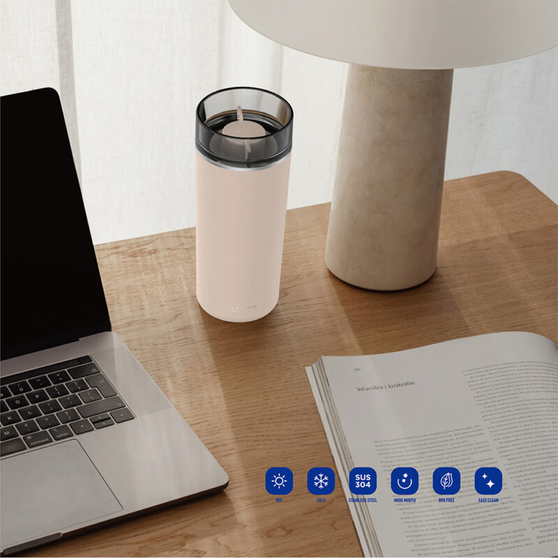 Stainless Steel Cup with flow-control lid wholesale - Haers Drinkware