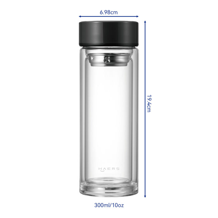 Dimension of Haers Glass Water Bottle