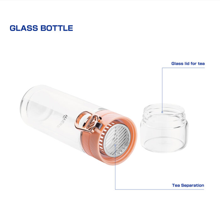 Cup cap on the Borosilicate Glass Water Bottle - Haers Drinkware