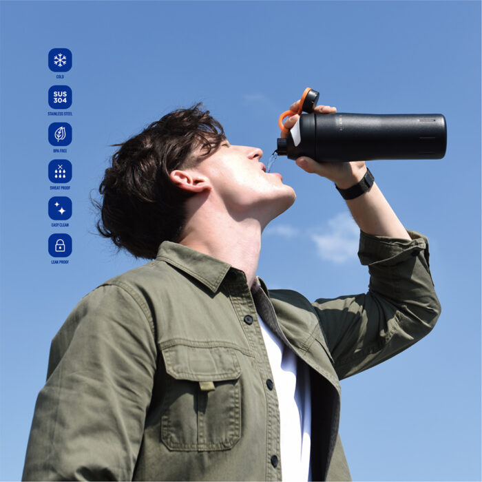 custom stainless steel Sports Cap Water Bottle - Haers Drinkware