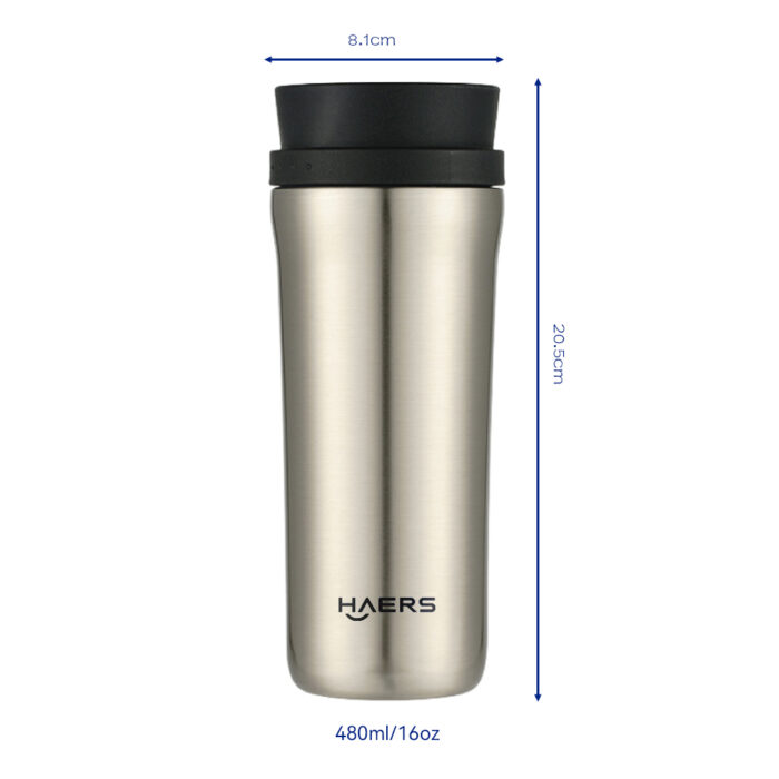 Dimension of Stainless Steel Thermal Tumbler - Haers Drinkware