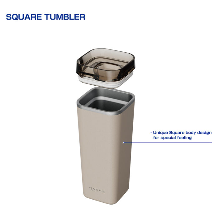 Custom Stainless Steel Square Thermal Tumbler - Haers Drinkware