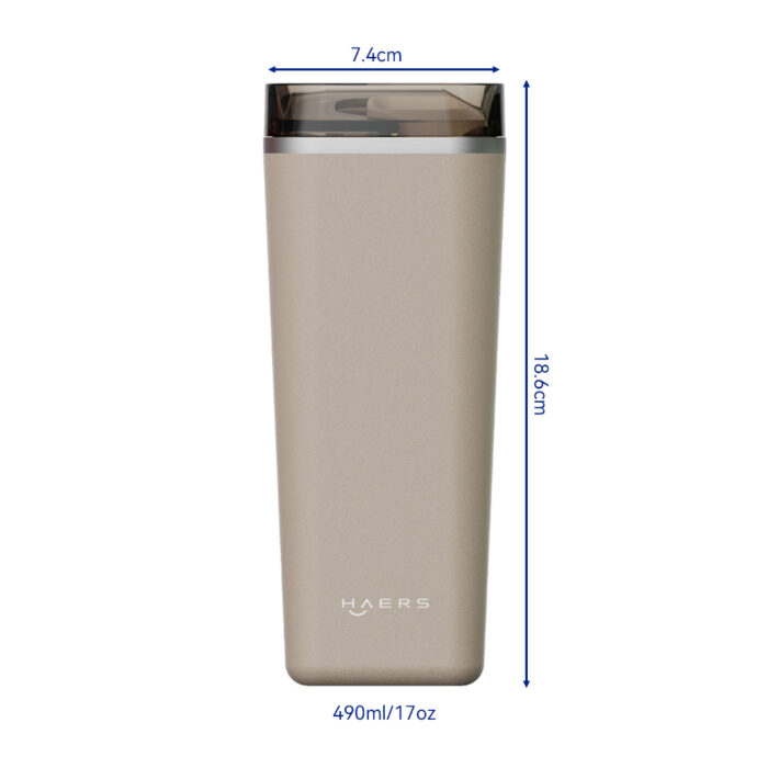 dimension of Stainless Steel Square Thermal Tumbler - Haers Drinkware