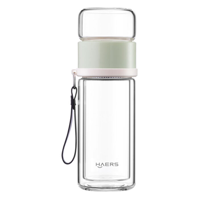green Glass Tumbler with Lid - Haers Drinkware