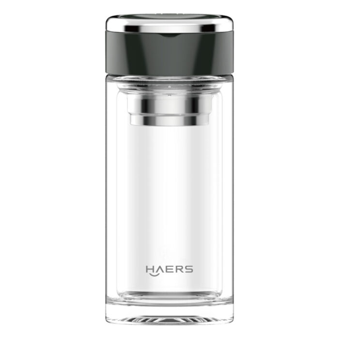 black Borosilicate Glass Tea Cup - Haers Drinkware