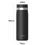 Dimensions de la gourde intelligente en acier inoxydable - Haers Drinkware