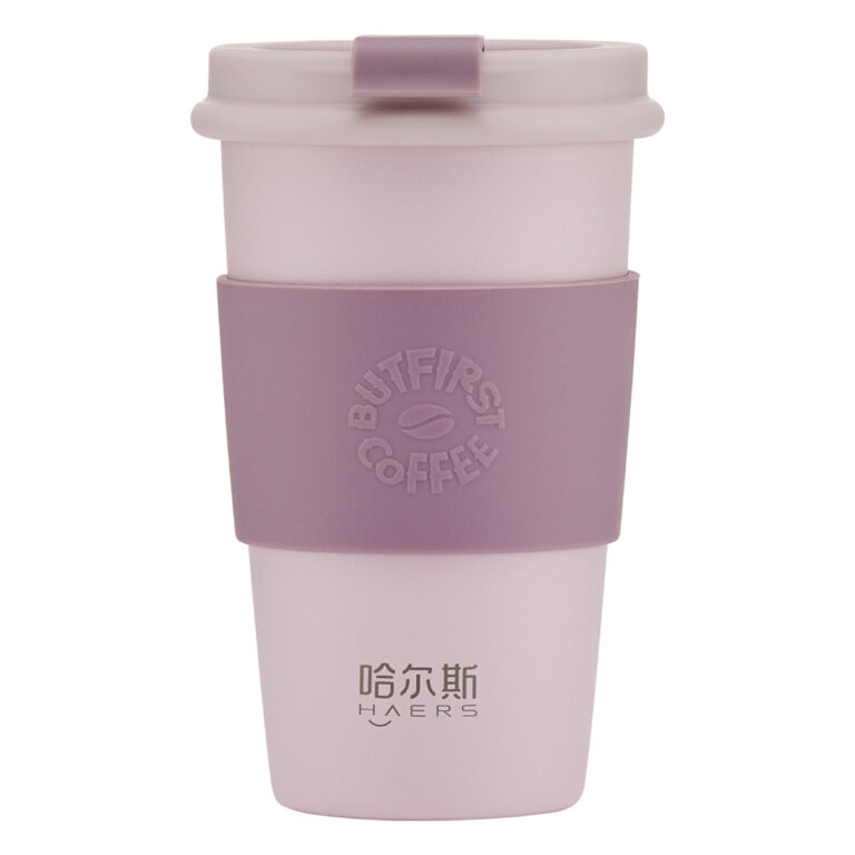 Taza de café de acero inoxidable Haers con funda de silicona