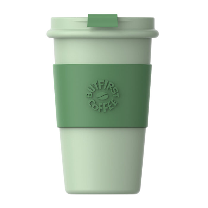 Green Stainless Steel Travel Mug with Silicone Case ODM