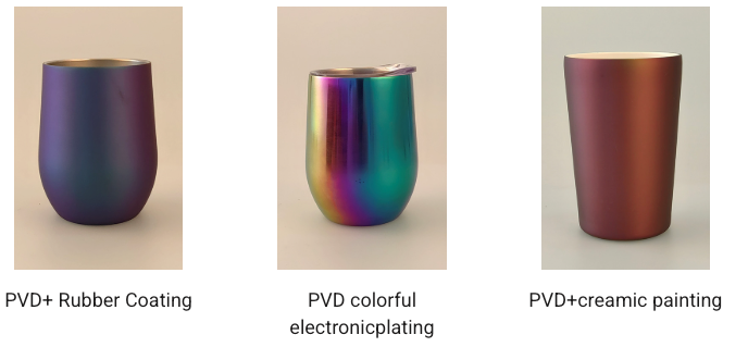 PVD Coating + Rubberized on coffee mugs