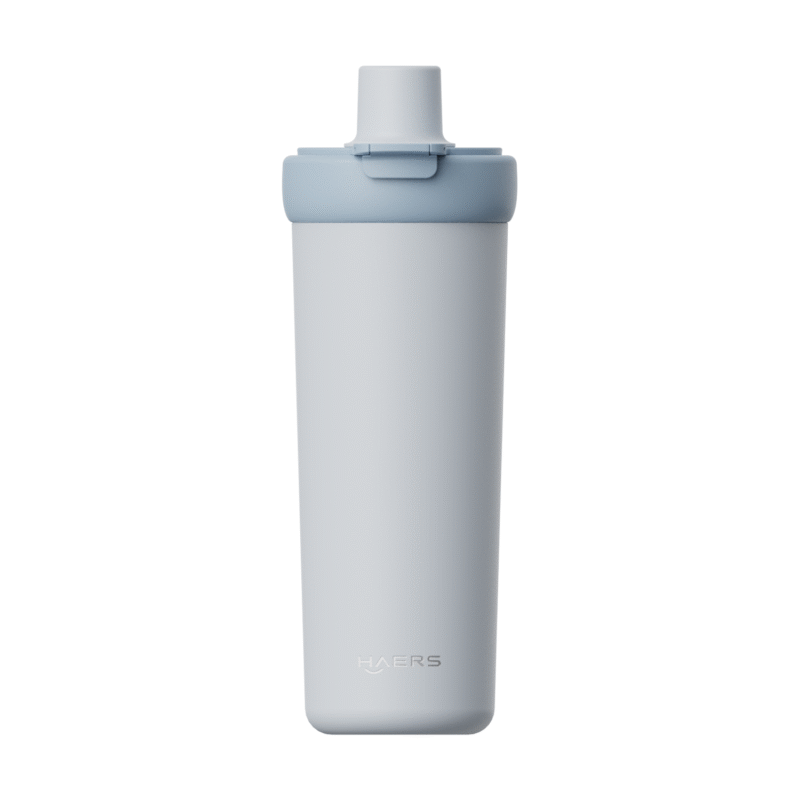Cốc inox màu xám có nắp ống hút ODM - Haers Drinkware