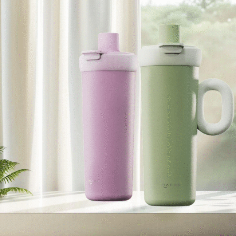 Copo de aço inoxidável com alça personalizado