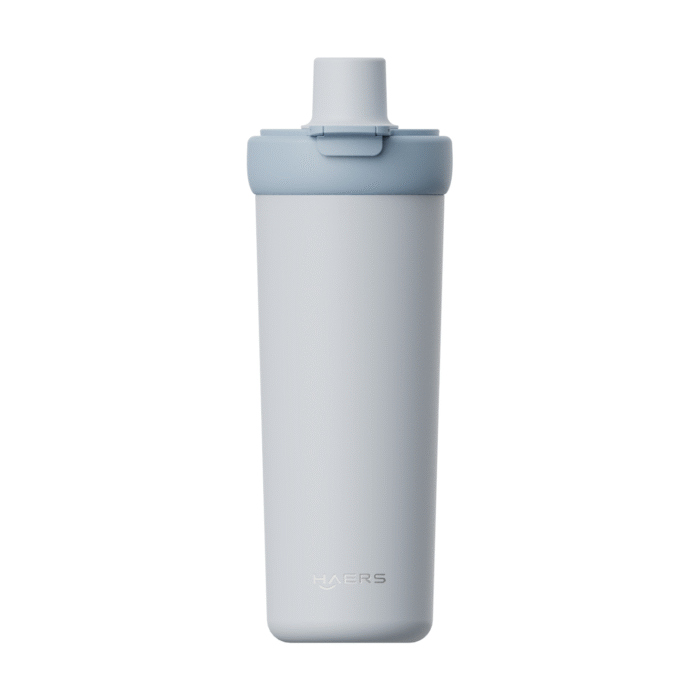 gray Stainless Steel Tumbler with Straw Cap ODM - Haers Drinkware