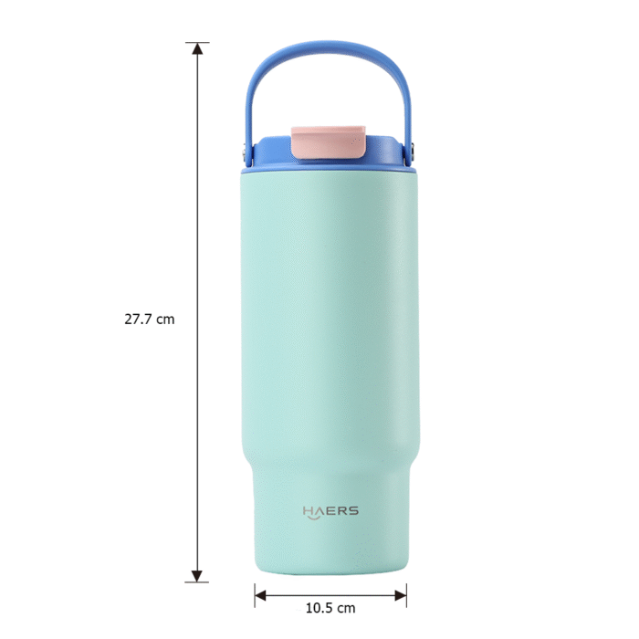 size of Stainless Steel Insulated Tumbler with Easy-grip Handle custom - Haers Drinkware
