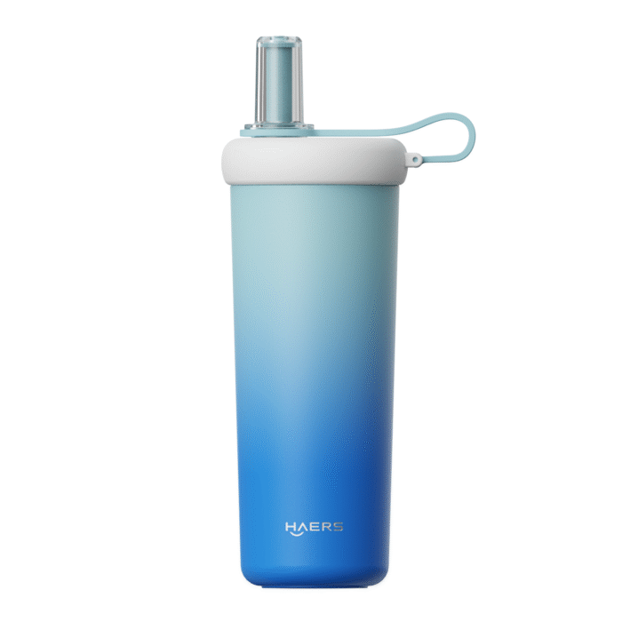 Blue Stainless Steel Wide Mouth Tumbler with Dust-proof Cover custom - Haers Drinkware