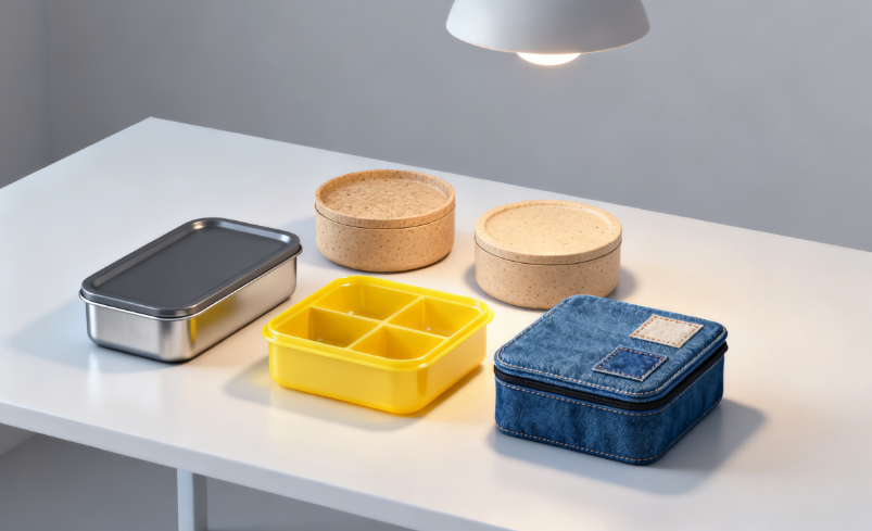 lunch box in various shapes and colors