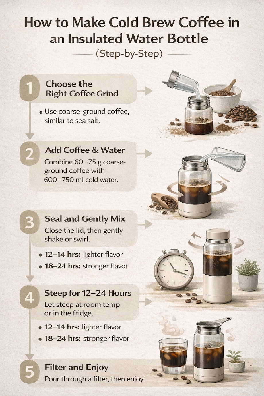 how to cold brew Coffee step by step