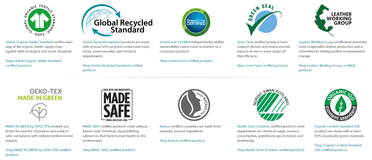 Certifications that Amazon Accepts