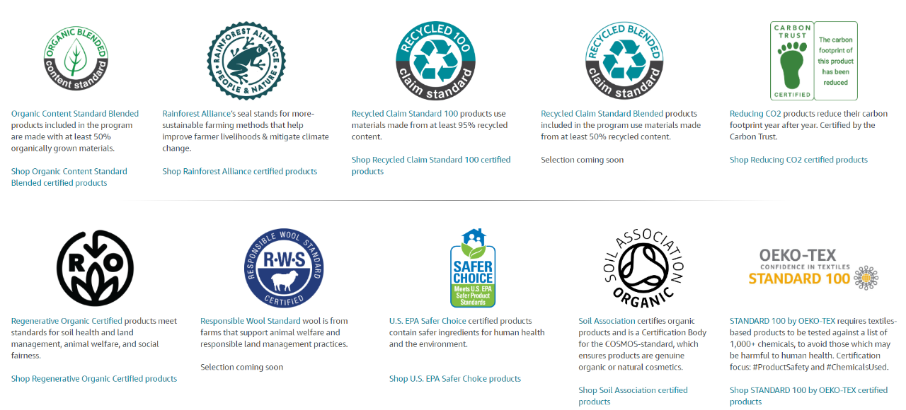 Certifications that Amazon Accepts