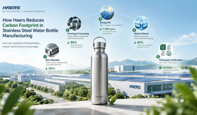 reduce carbon footprint in stainless Steel water bottle manufacturing